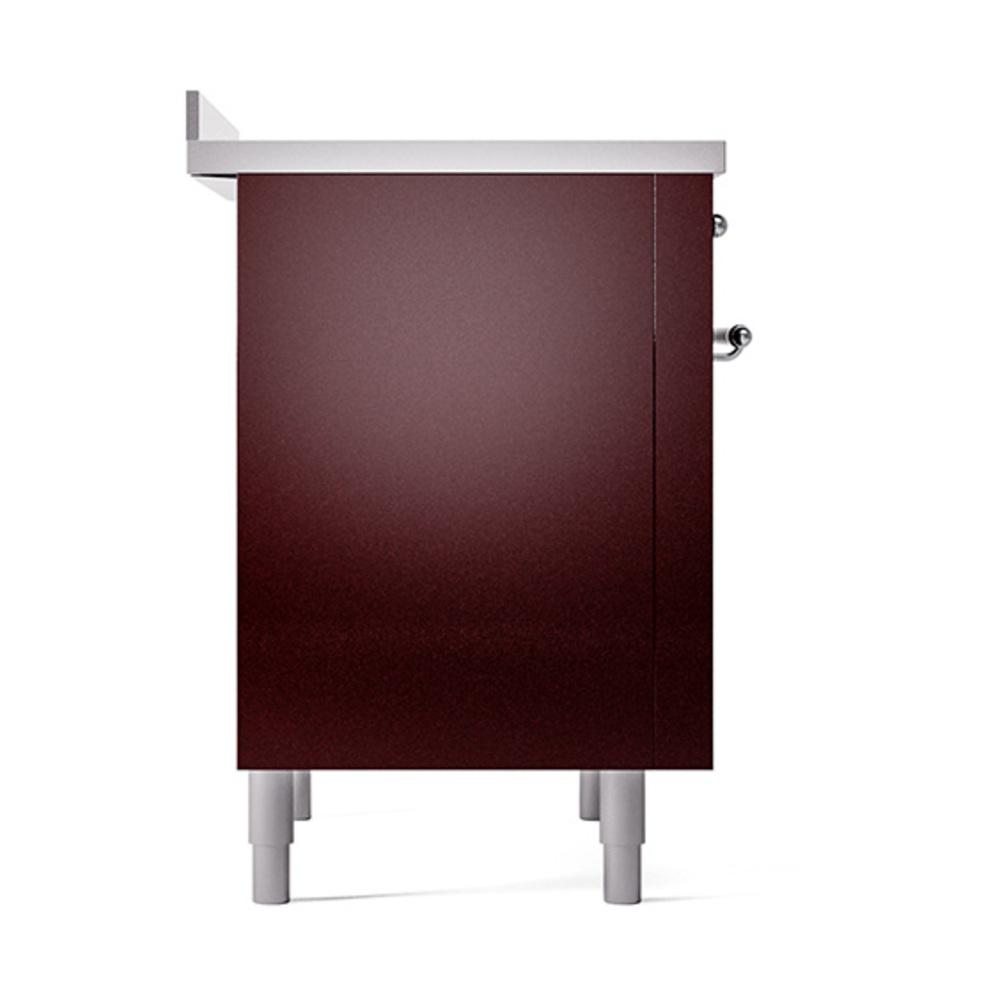ILVE UNI366QNMPBUC Nostalgie II Noblesse 36 inch Induction Range (Solid Door, Burgundy, Chrome)