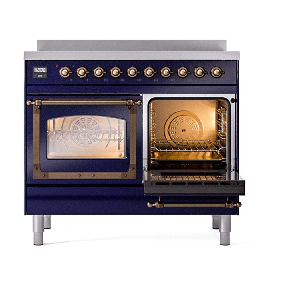 ILVE UNDI406NMPMBB Nostalgie II Noblesse 40 inch Induction Range (Triple Glass Door, Midnight Blue, Burnished)