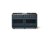 60"W.Dual Fuel Range (Finish: Squall, Trim: Polished Chrome, Fuel: Natural Gas)