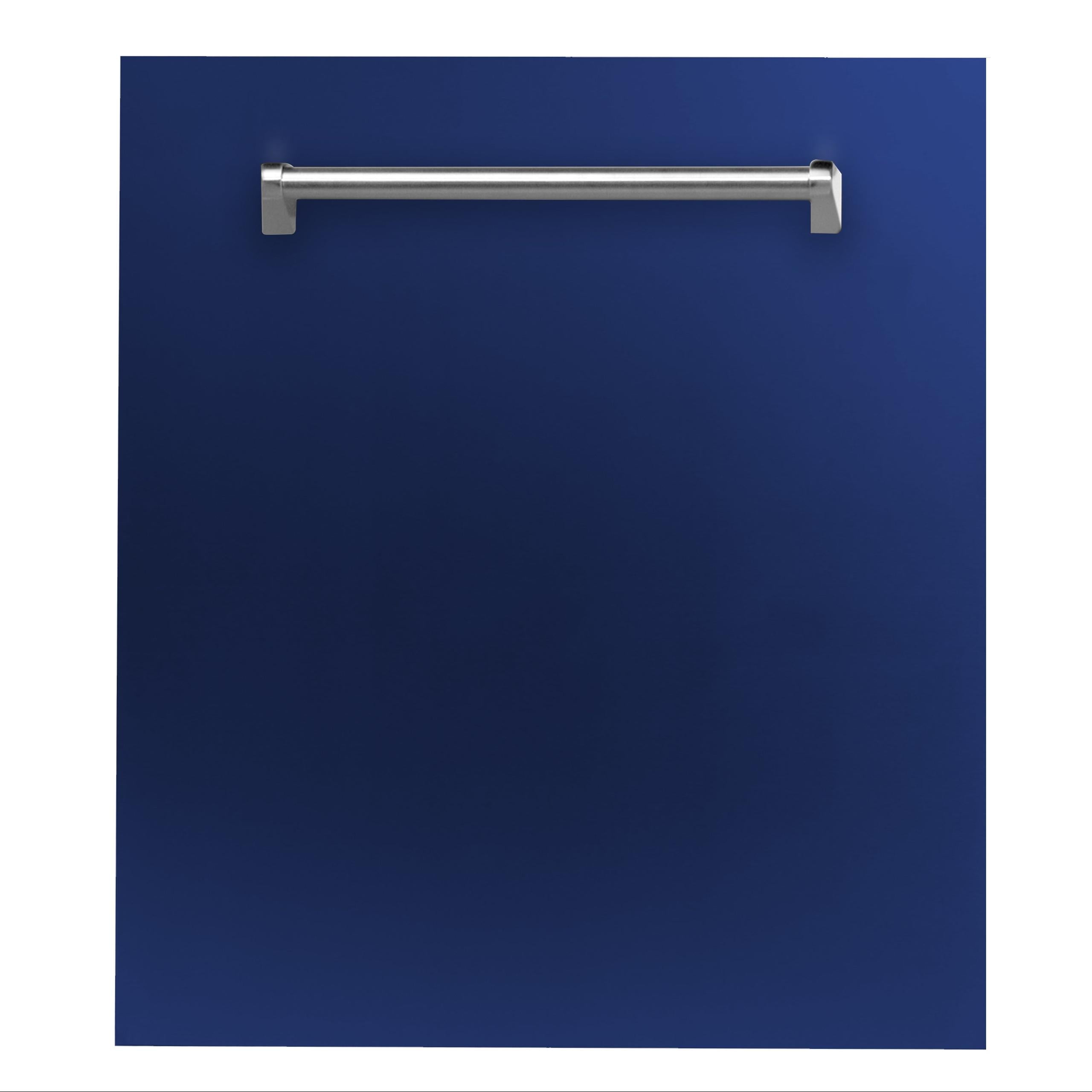 ZLINE 24 in. Top Control Dishwasher with Stainless Steel Tub and Traditional Style Handle, 52dBa (DW-24) [Color: Blue Gloss]