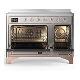 ILVE UMIB48NR3SSP Majestic III 48 inch Induction Range with 6 Elements, 5.02 cu. ft. Total Oven Capacity (Triple Glass Door, Stainless Steel, Copper)