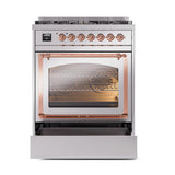 ILVE UN30NMPSSPLP Nostalgie II Noblesse 30 inch Dual Fuel Range (Liquid Propane, Triple Glass Door, Stainless Steel, Copper)