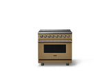36"W. Induction Range (Finish: Golden Hour, Trim: Brushed Brass)