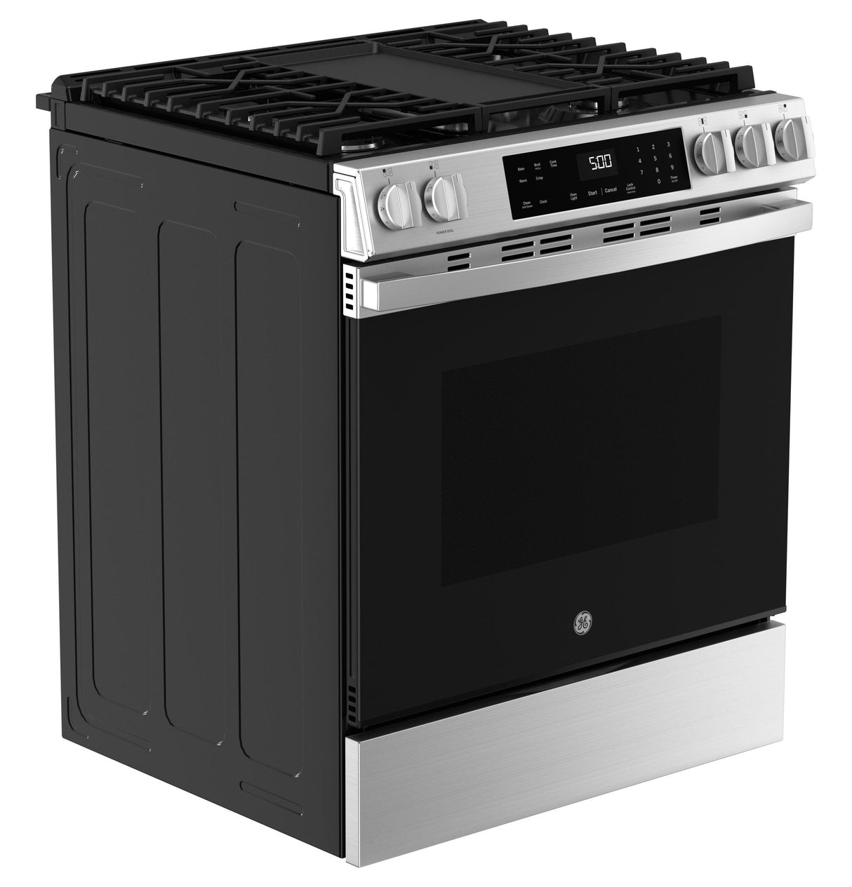 GE® 30" Slide-In Front-Control Gas Range with Crisp Mode