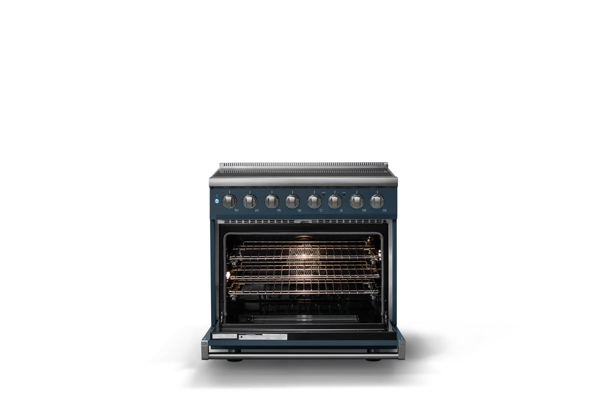 36"W. Induction Range (Finish: Squall, Trim: Polished Chrome)