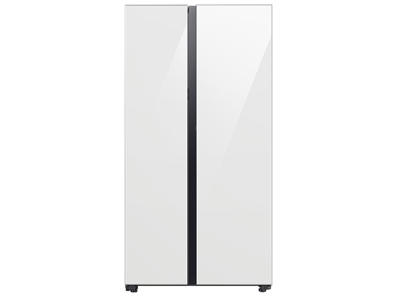 Bespoke Counter Depth Side-by-Side 23 cu. ft. Refrigerator with Beverage Center™ in White Glass