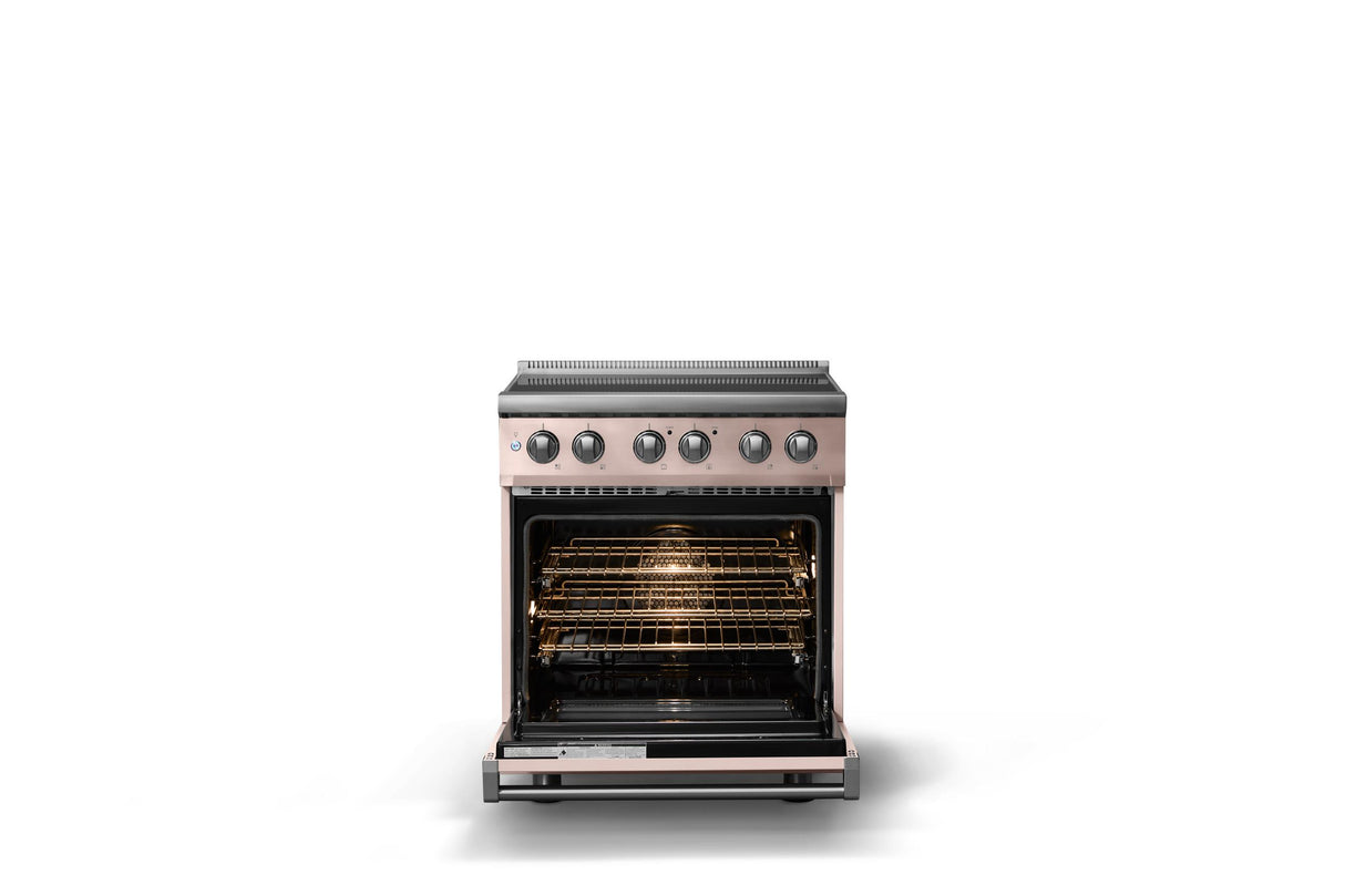 30"W. Induction Range (Finish: Blush, Trim: Polished Chrome)
