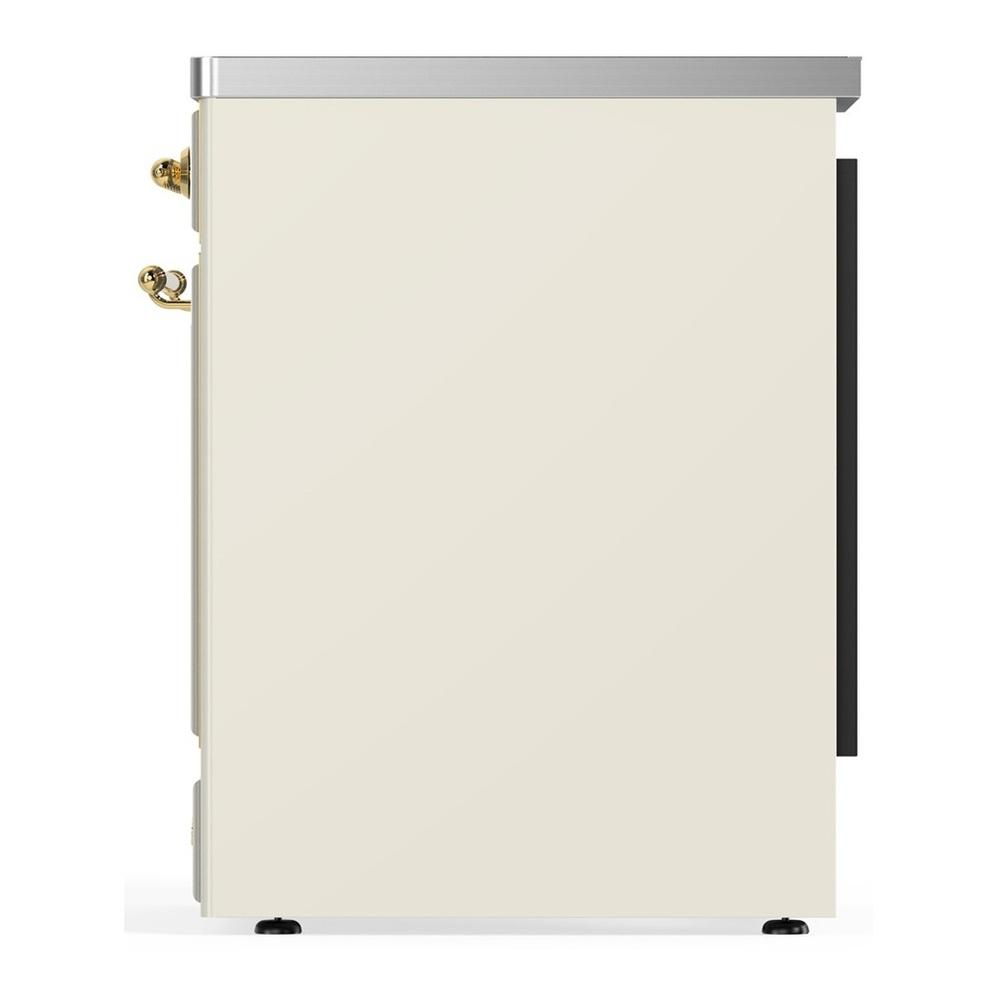 ILVE UMIB30NR3AWG Majestic III 30 inch Induction Range with 4 Elements, 4 cu. ft. Oven Capacity (Triple Glass Door, Antique White, Brass)