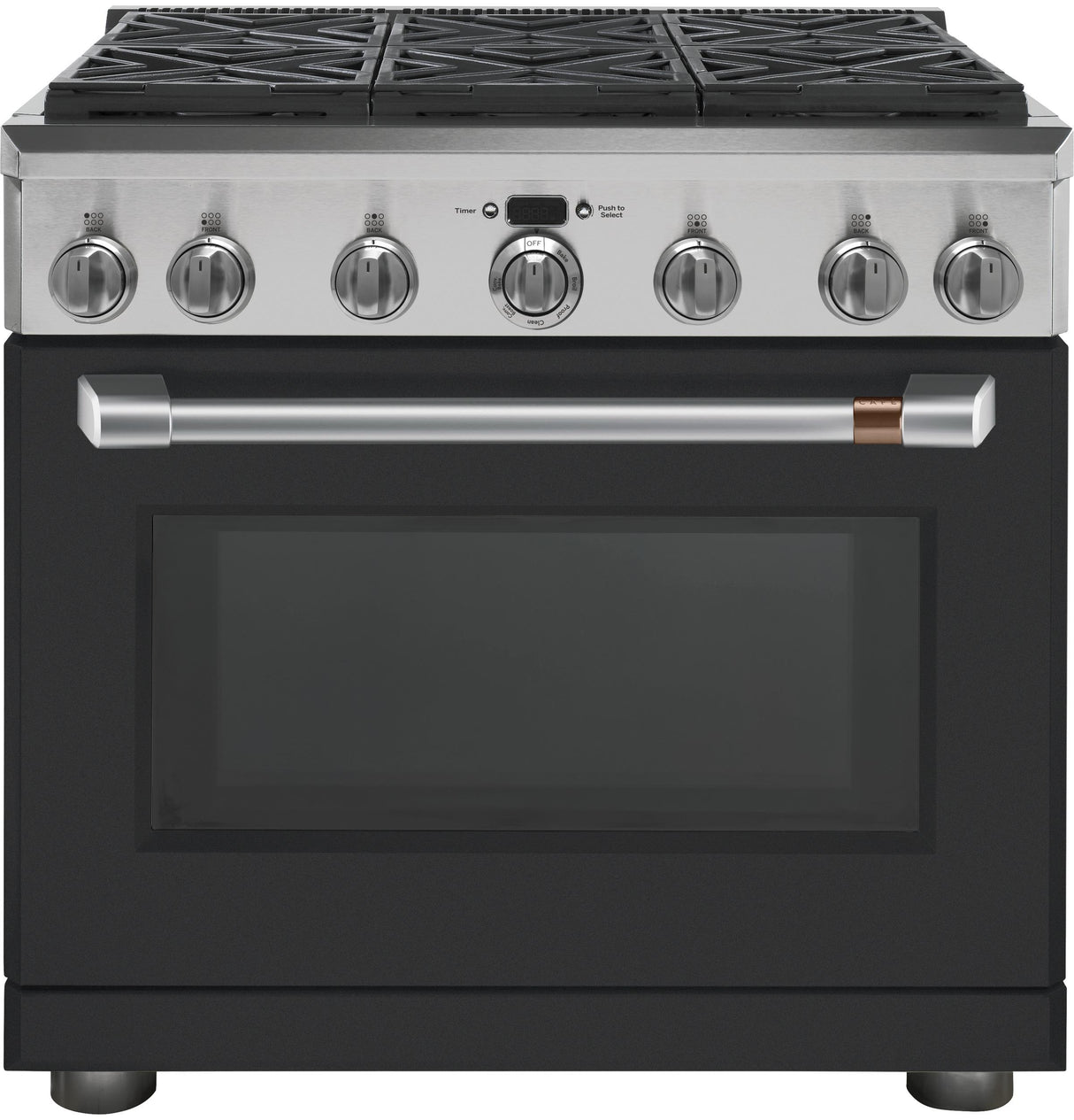 Café™ 36" Brushed Stainless Handle & Knob Set for Pro Range and Rangetop