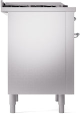 Nostalgie II 36 Inch Dual Fuel Liquid Propane Freestanding Range in Stainless Steel with Chrome Trim