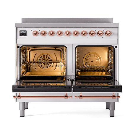 ILVE UNDI406QNMPWHP Nostalgie II Noblesse 40 inch Induction Range (Solid Door, White, Copper)