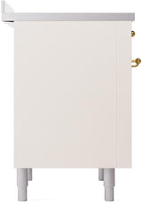 Nostalgie II 36 Inch Electric Freestanding Range in Antique White with Brass Trim