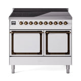 ILVE UNDI406QNMPWHB Nostalgie II Noblesse 40 inch Induction Range (Solid Door, White, Burnished)