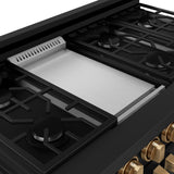 48 Inch Professional Gas Range With Pro-style Knobs In Black/bronze  Gordon Ramsay Series