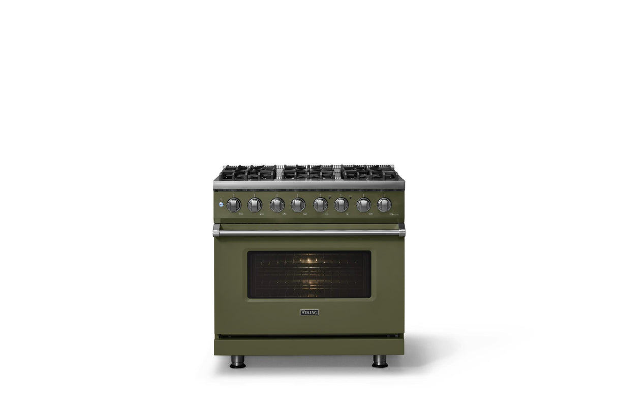 36"W. Dual Fuel Range (Burner: 6b, Finish: Martini, Trim: Polished Chrome, Fuel: Natural Gas)
