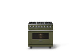 36"W. Dual Fuel Range (Burner: 6b, Finish: Martini, Trim: Polished Chrome, Fuel: Natural Gas)
