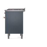 ILVE UN36FQNMPBGP Nostalgie II Noblesse 36 inch Dual Fuel Range (Natural Gas, Solid Door, Blue Grey, Copper)