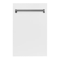 ZLINE 18 in. Compact Top Control Dishwasher with Stainless Steel Tub and Traditional Handle, 52dBa (DW-18) [Color: White Matte]