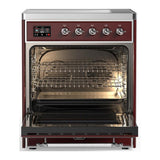 ILVE UMIB30NR3BUC Majestic III 30 inch Induction Range with 4 Elements, 4 cu. ft. Oven Capacity (Triple Glass Door, Burgundy, Chrome)