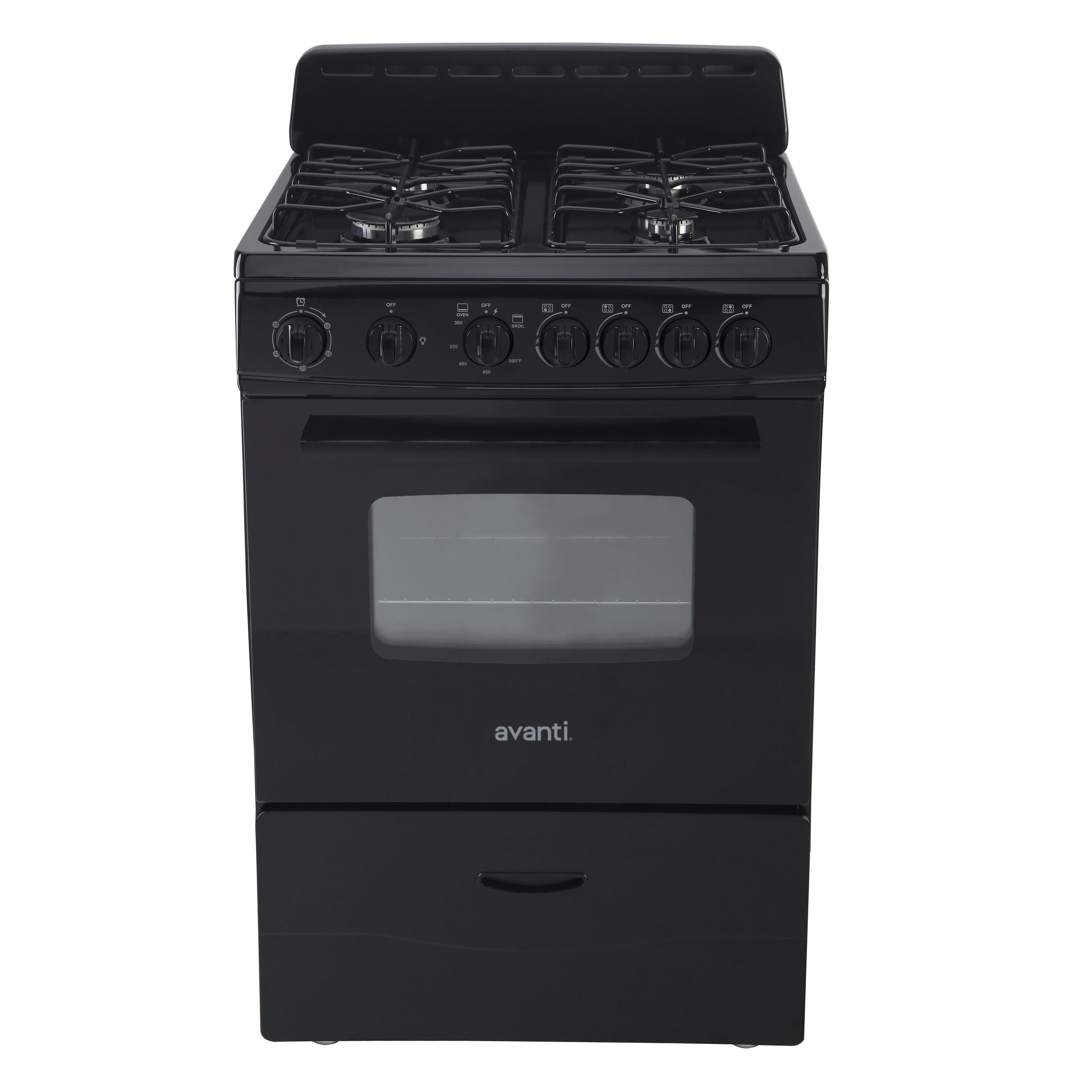 Avanti 24" Gas Range - Black