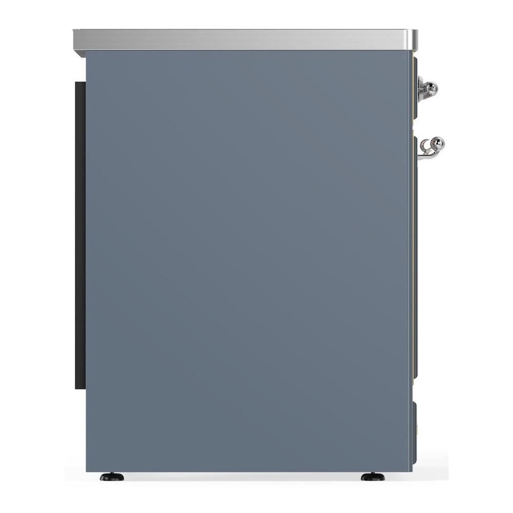 ILVE UMIB30NR3BGC Majestic III 30 inch Induction Range with 4 Elements, 4 cu. ft. Oven Capacity (Triple Glass Door, Blue Grey, Chrome)