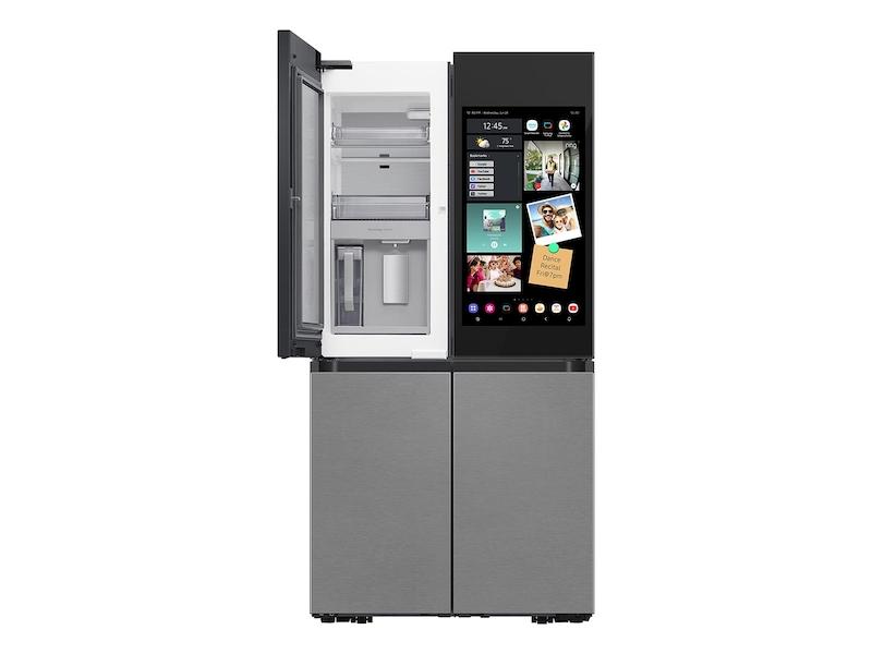 Bespoke Counter Depth 4-Door Flex™ Refrigerator (23 cu. ft.) with Family Hub™ + in Charcoal Glass Top and Stainless Steel Bottom Panels