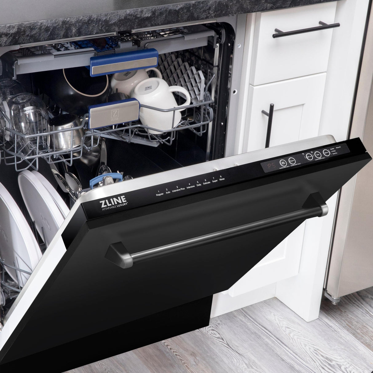 ZLINE 24" Tallac Series 3rd Rack Dishwasher with Traditional Handle, 51dBa (DWV-24) [Color: White Matte]