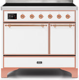 Majestic II 40 Inch Electric Freestanding Range in White with Copper Trim
