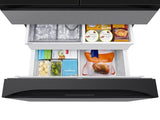 Bespoke 29 cu. ft. 4-Door French Door Refrigerator with AI Home & AI Vision Inside™ in Charcoal Glass and Stainless Steel