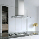 36" CCC 600/395 CFM Island Hood Stainless/Glass