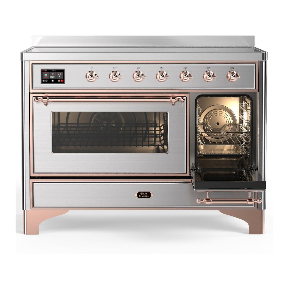 ILVE UMIB48NR3SSP Majestic III 48 inch Induction Range with 6 Elements, 5.02 cu. ft. Total Oven Capacity (Triple Glass Door, Stainless Steel, Copper)