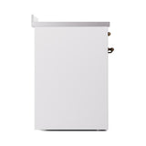 ILVE UNI304QNMPWHC Nostalgie II Noblesse 30 inch Induction Range (Solid Door, White, Chrome)