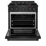 ZLINE 36 in. 5.2 cu. ft. Gas Range with Convection Gas Oven in Black Stainless Steel with 6 Brass Burners (SGRB-BR-36)