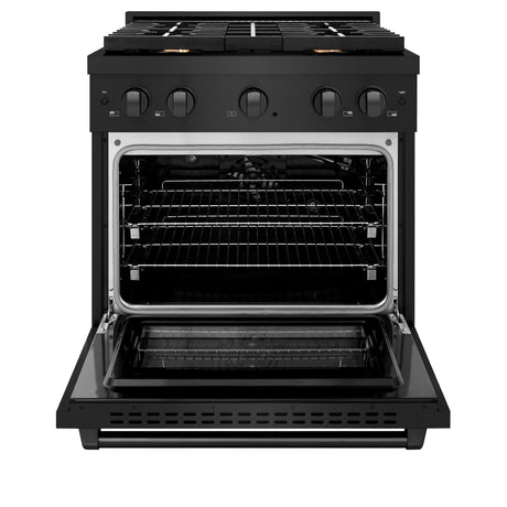 ZLINE 36 in. 5.2 cu. ft. Gas Range with Convection Gas Oven in Black Stainless Steel with 6 Brass Burners (SGRB-BR-36)