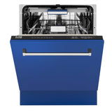 ZLINE 24" Tallac Series 3rd Rack Dishwasher with Traditional Handle, 51dBa (DWV-24) [Color: Blue Matte]