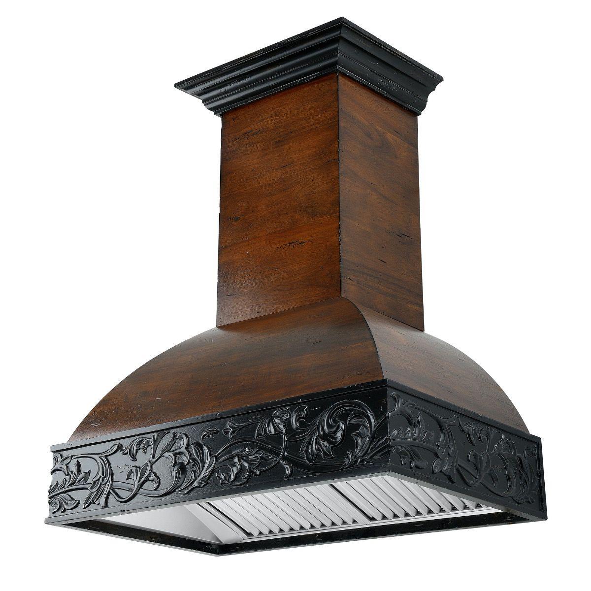 ZLINE 48 in. Wooden Wall Mount Range Hood in Antigua and Walnut - Includes Remote Motor