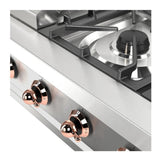 ILVE UHCP48FNSSPLP Nostalgie II 48 inch Built-In Gas Rangetop with Griddle, in Stainless Steel (Liquid Propane, Copper)