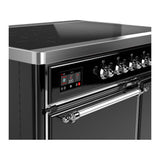ILVE UMDIB40QNR3BKC Majestic III 40 inch Induction Range with 6 Elements, 3.82 cu. ft. Total Oven Capacity (Solid Door, Glossy Black, Chrome)