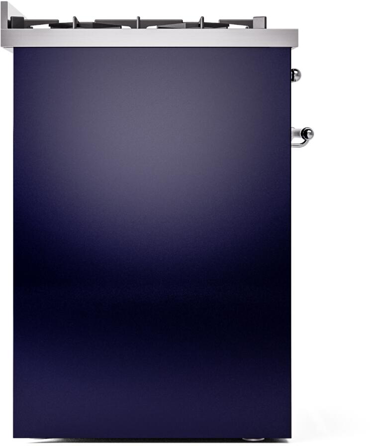 Nostalgie II 30 Inch Dual Fuel Natural Gas Freestanding Range in Blue with Chrome Trim