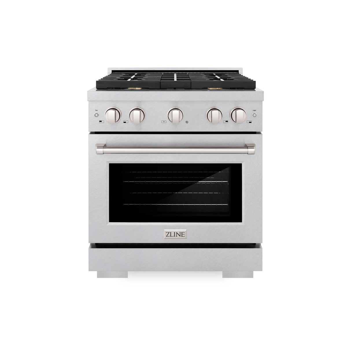 ZLINE 30 in. 4.2 cu. ft. Gas Range with Convection Gas Oven in DuraSnow' Stainless Steel with 4 Brass Burners (SGRS-BR-30)