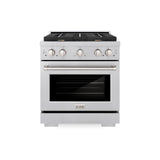 ZLINE 30 in. 4.2 cu. ft. Gas Range with Convection Gas Oven in DuraSnow' Stainless Steel with 4 Brass Burners (SGRS-BR-30)