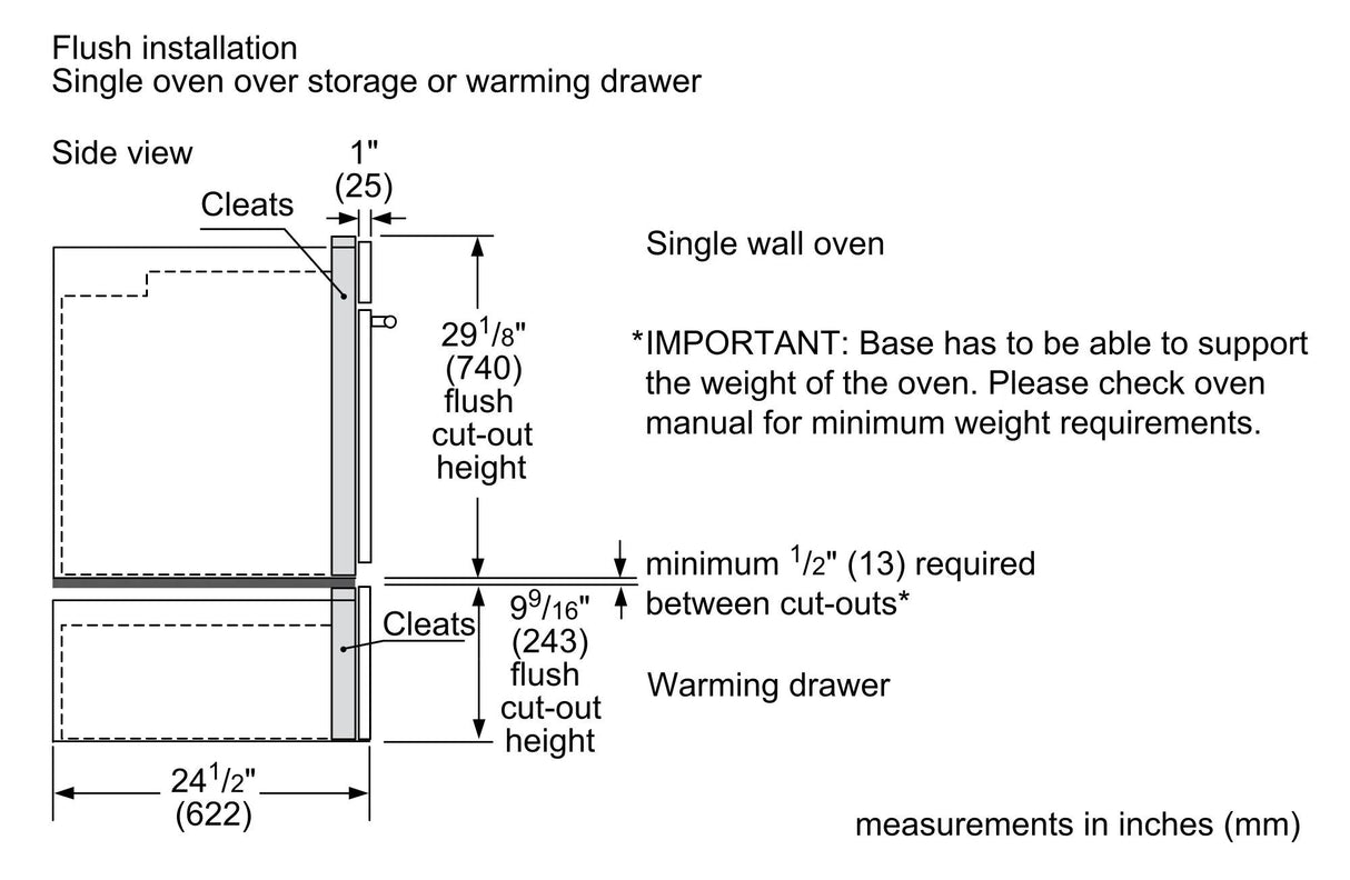 Benchmark™ Single Wall Oven 30'' Door hinge: Left, Stainless Steel