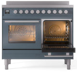 Professional Plus II 40 Inch Electric Freestanding Range in Blue Grey with Trim