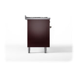 ILVE UN60FQNMPBUB Nostalgie II Noblesse 60 inch Dual Fuel Range (9 Sealed Burners + Griddle, Natural Gas, Solid Door, Burgundy, Burnished)