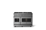 48"W. Dual Fuel Range (Burner: 8b, Finish: Stainless Steel, Trim: Polished Chrome, Fuel: Natural Gas)