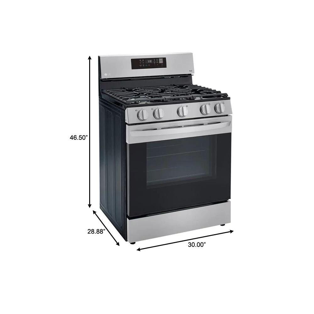 LG 2 Piece Gas Range and Over the Range Microwave Set  LRGL5823S & MVEL2033F