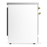 ILVE UMIB30NR3WHG Majestic III 30 inch Induction Range with 4 Elements, 4 cu. ft. Oven Capacity (Triple Glass Door, White, Brass)