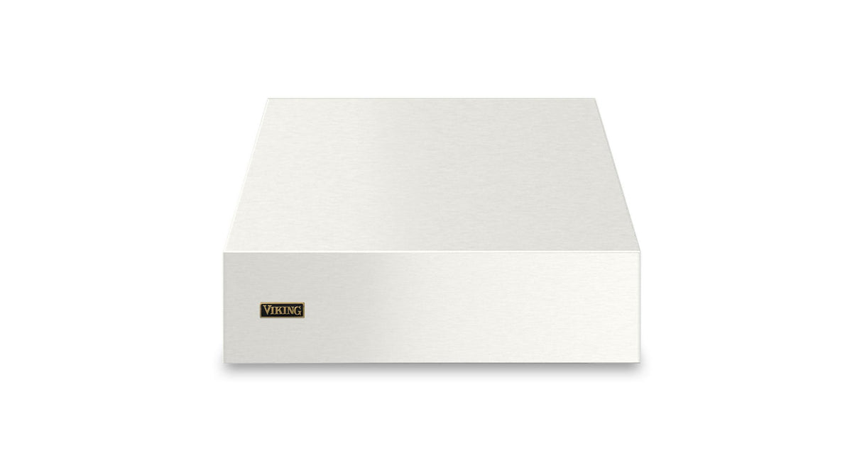 30"W. 18"H. Wall Hood (Finish: Pure White, Trim: Brushed Brass)