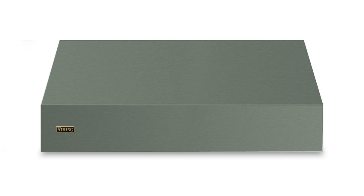 48"W. 18"H. Wall Hood (Finish: Eucalyptus, Trim: Brushed Brass)
