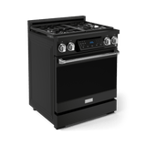 30 Inch Professional Gas Range With Tilt Panel Touch Control In Matte Black/stainless Steel  Gordon Ramsay Series